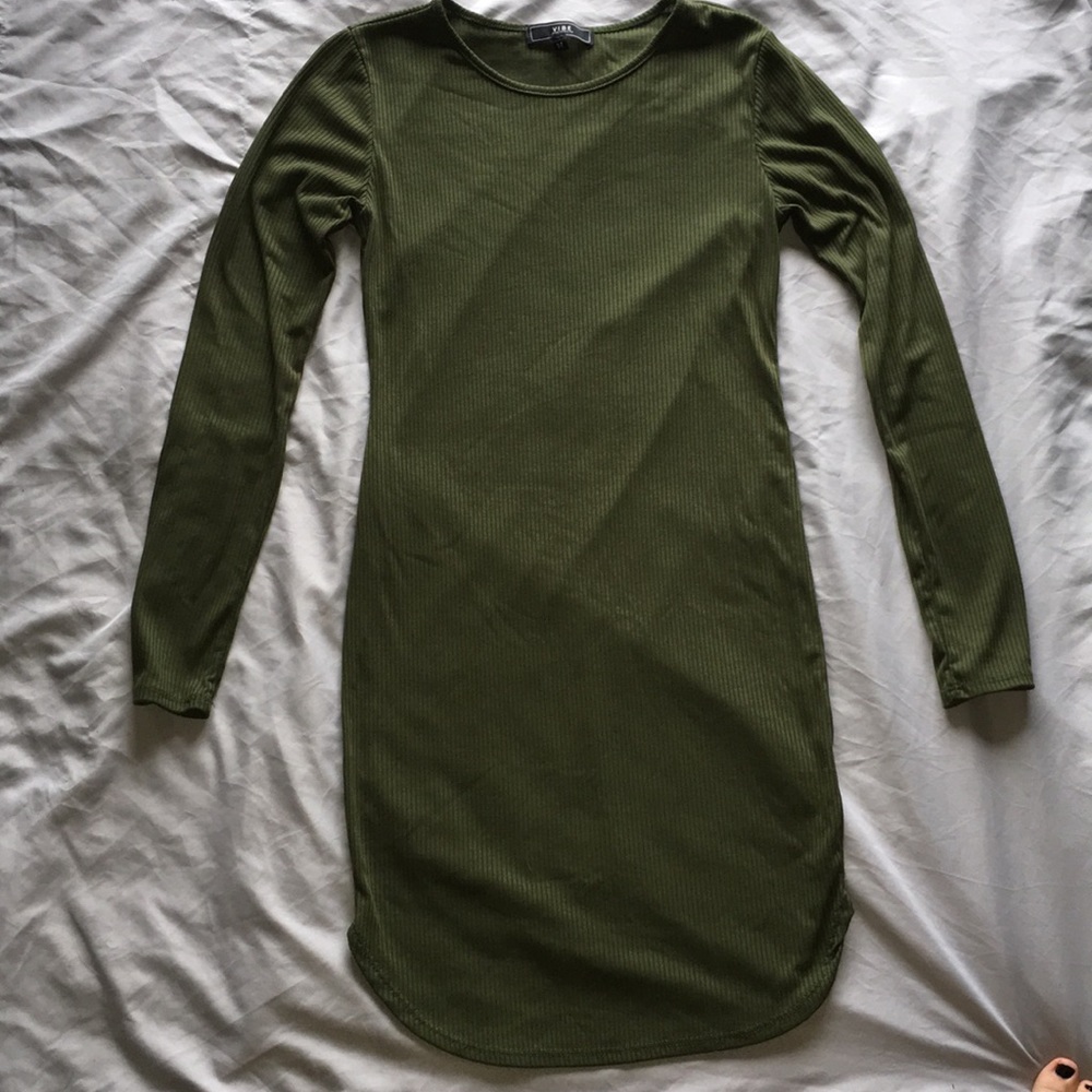 Green sweater dress